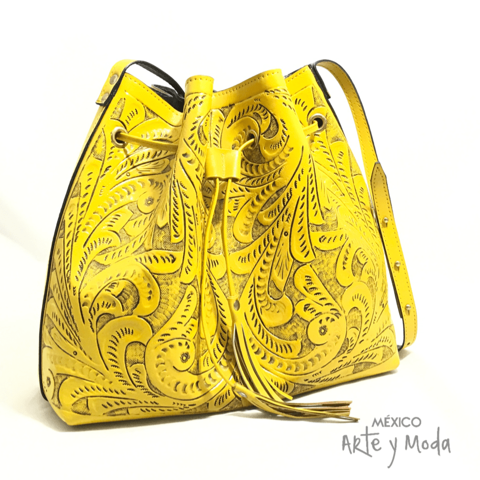 Morral Piel Cincelado - MÉXICO ARTE Y MODA - Bolso de Piel
