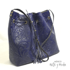 Morral Piel Cincelado - MÉXICO ARTE Y MODA - Bolso de Piel