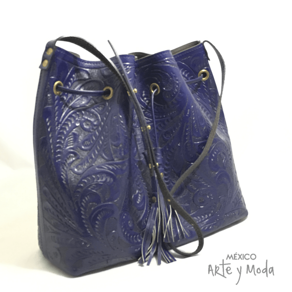 Morral Piel Cincelado - MÉXICO ARTE Y MODA - Bolso de Piel
