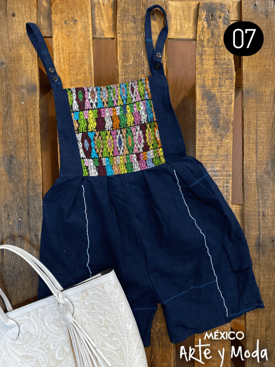 Overol Corto Guate - MÉXICO ARTE Y MODA - Mono