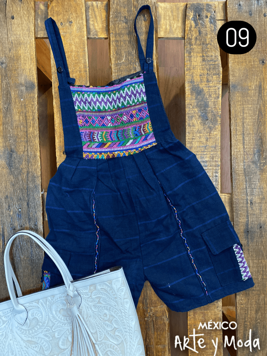 Overol Corto Guate - MÉXICO ARTE Y MODA - Mono