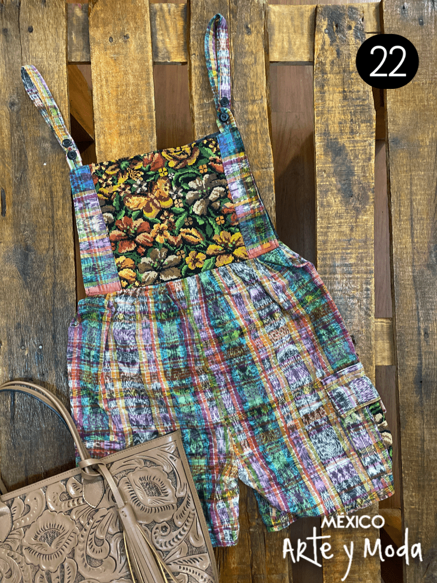 Overol Corto Guate - MÉXICO ARTE Y MODA - Mono