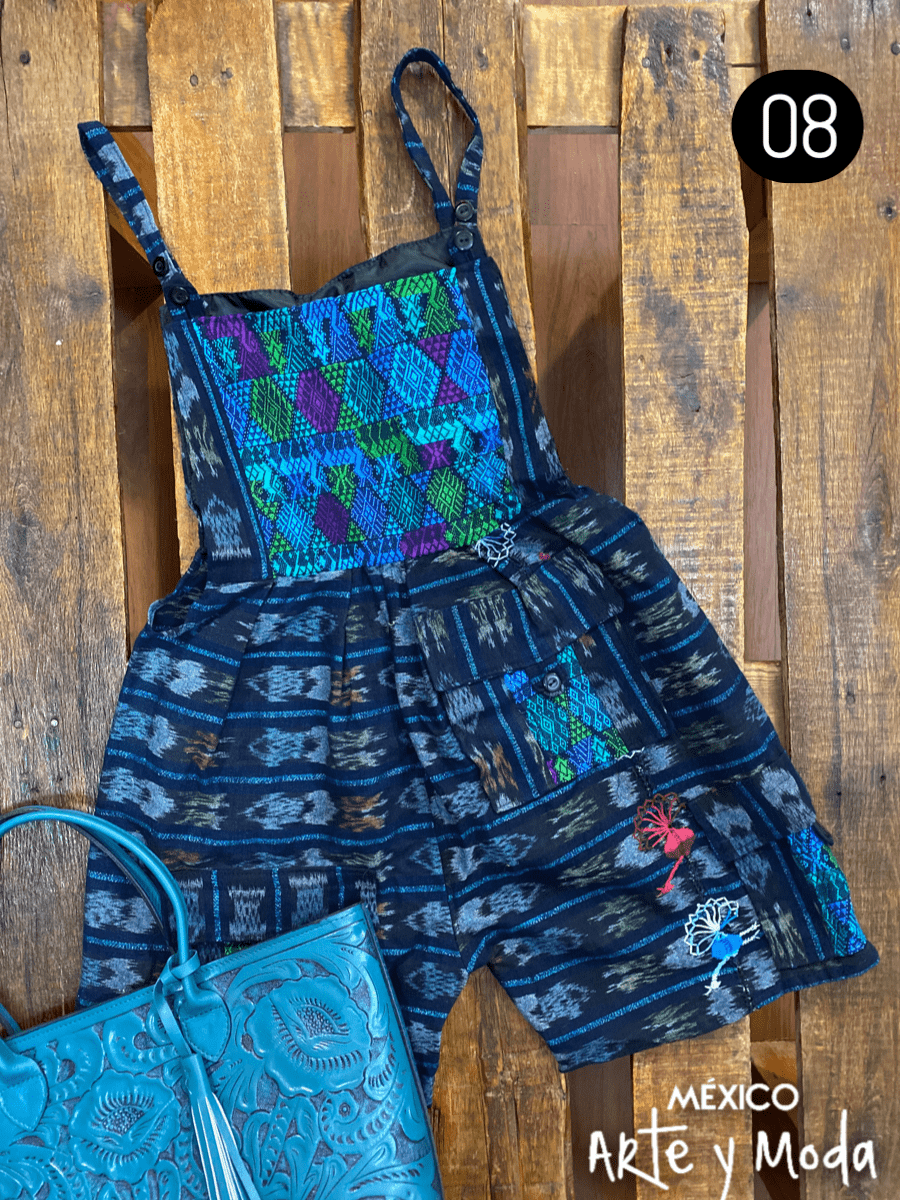 Overol Corto Guate - MÉXICO ARTE Y MODA - Mono