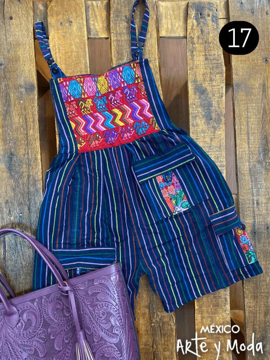 Overol Corto Guate - MÉXICO ARTE Y MODA - Mono