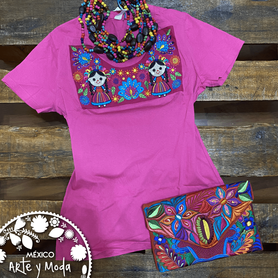 Playera 2 Lelé - MÉXICO ARTE Y MODA - Playera Bordada