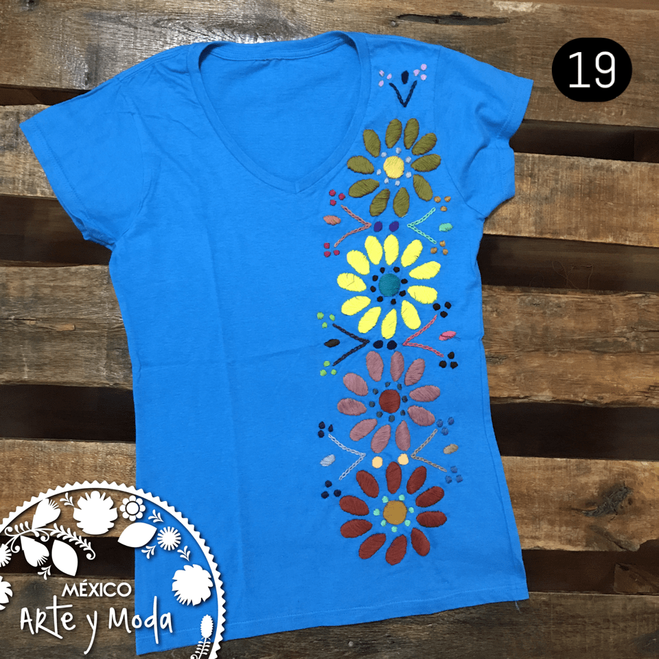 Playera Bordada a Mano - MÉXICO ARTE Y MODA - Playera Bordada