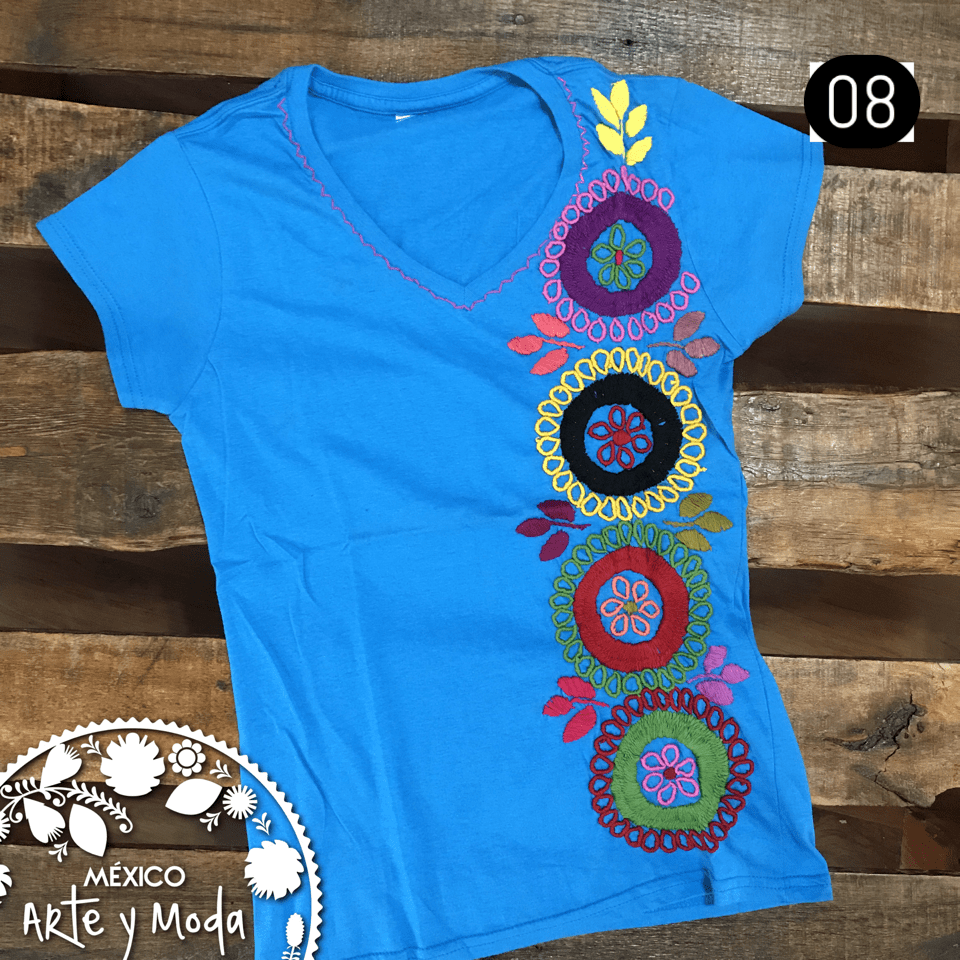 Playera Bordada a Mano - MÉXICO ARTE Y MODA - Playera Bordada