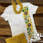 Playera Girasoles - MÉXICO ARTE Y MODA - Playera Bordada