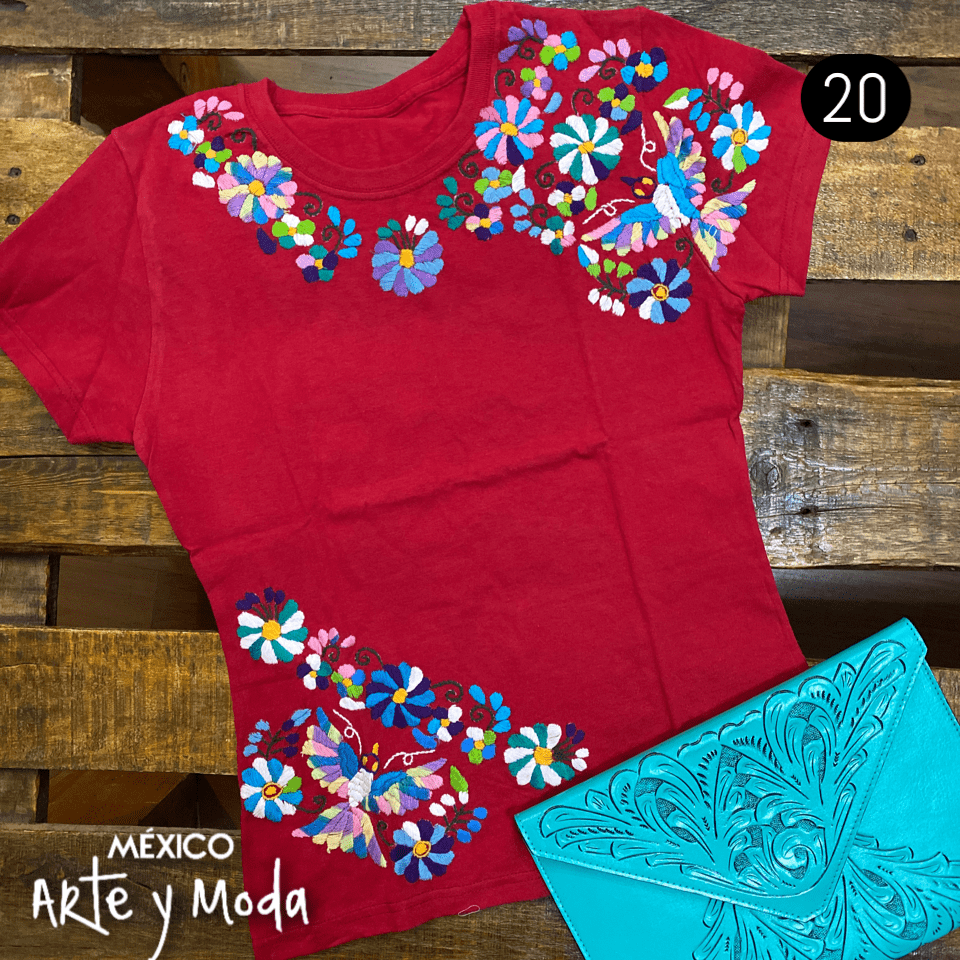 Playera Tehuacán Bordado Fino - MÉXICO ARTE Y MODA - Playera Bordada