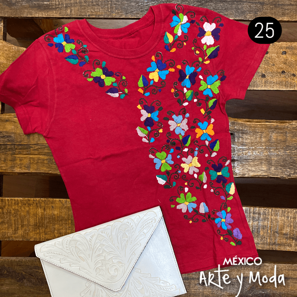 Playera Tehuacán Bordado Fino - MÉXICO ARTE Y MODA - Playera Bordada