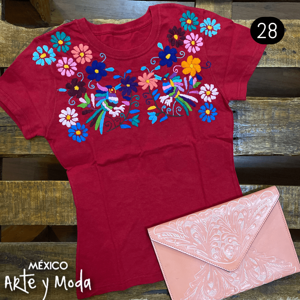 Playera Tehuacán Bordado Fino - MÉXICO ARTE Y MODA - Playera Bordada