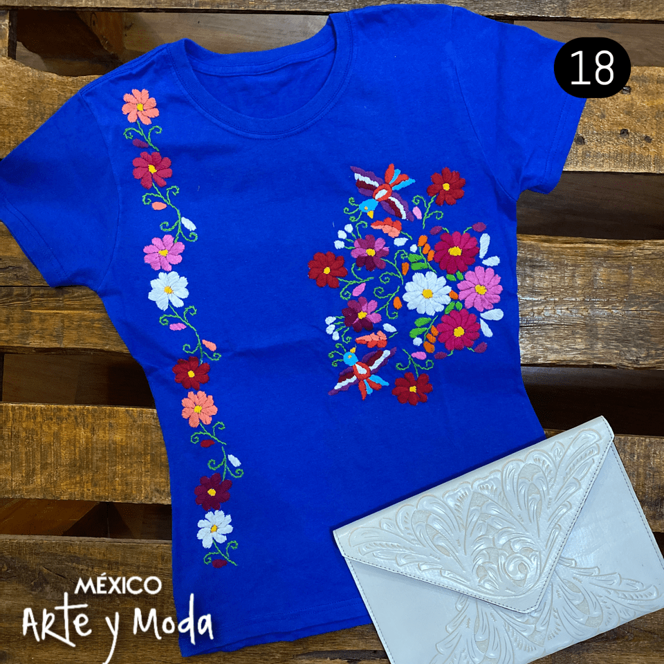 Playera Tehuacán Bordado Fino - MÉXICO ARTE Y MODA - Playera Bordada