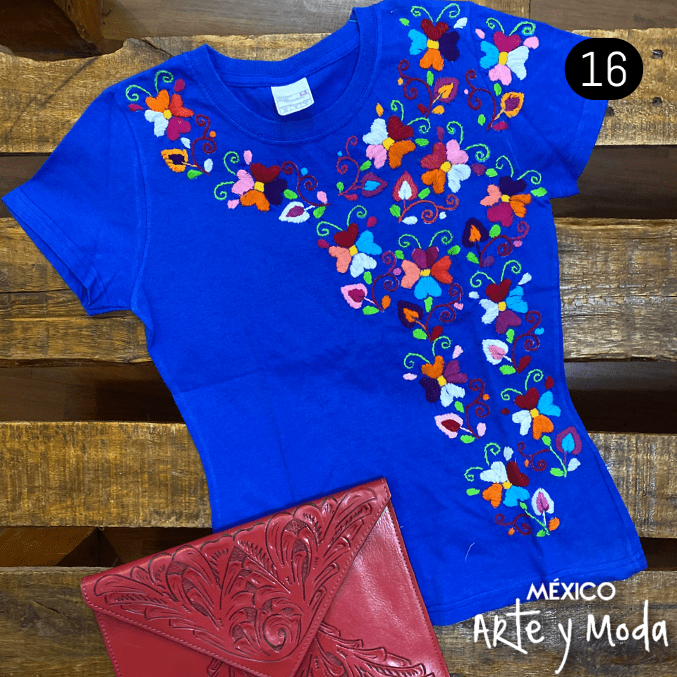 Playera Tehuacán Bordado Fino - MÉXICO ARTE Y MODA - Playera Bordada