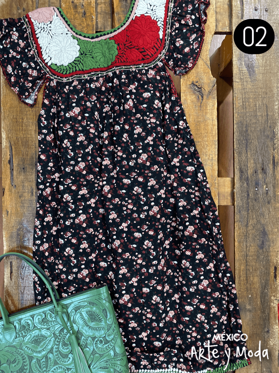 Vestido Aguacatenango Estampado - MÉXICO ARTE Y MODA - Vestido Bordado