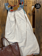 Vestido Aguacatenango Lino - MÉXICO ARTE Y MODA - Vestido Bordado