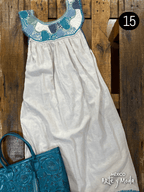Vestido Aguacatenango Lino - MÉXICO ARTE Y MODA - Vestido Bordado