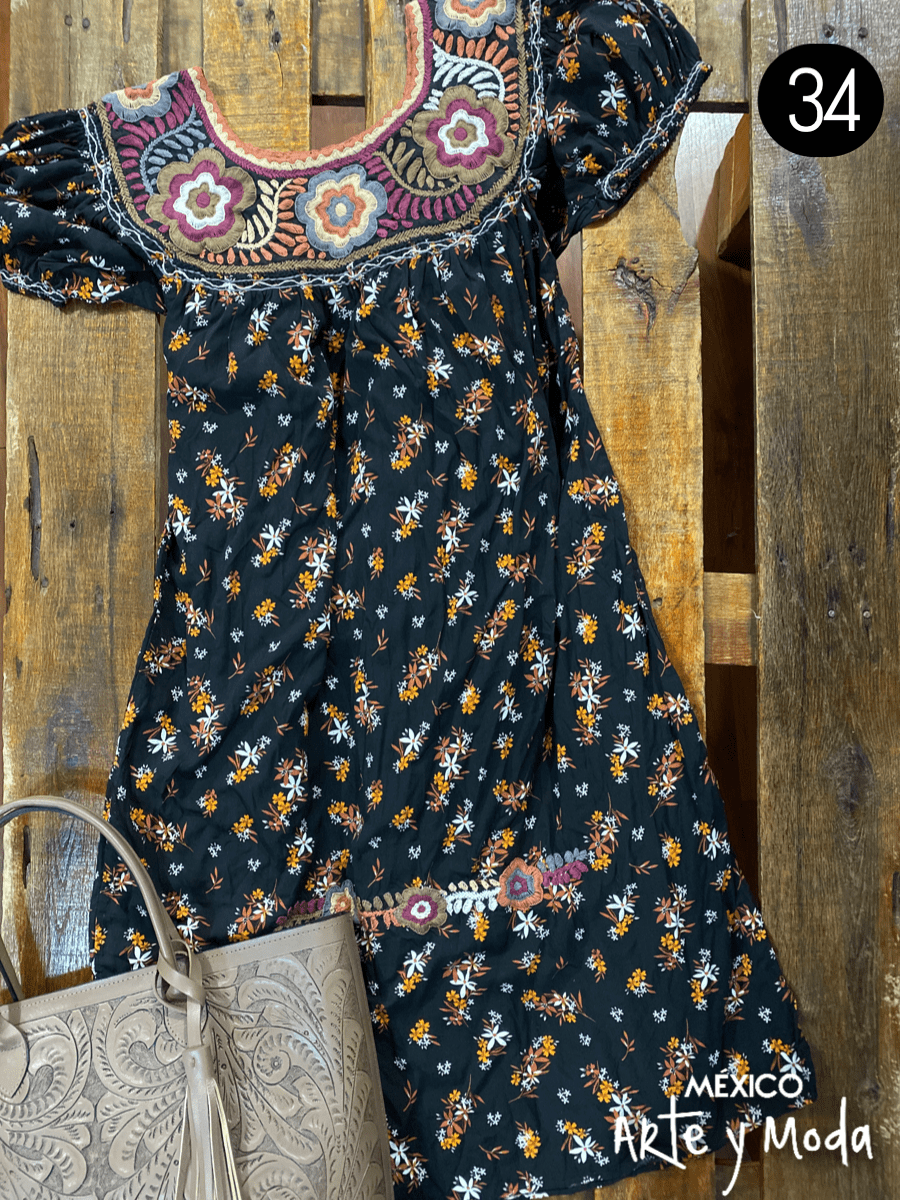 Vestido Aguacatenango Rayon - MÉXICO ARTE Y MODA - Vestido Bordado