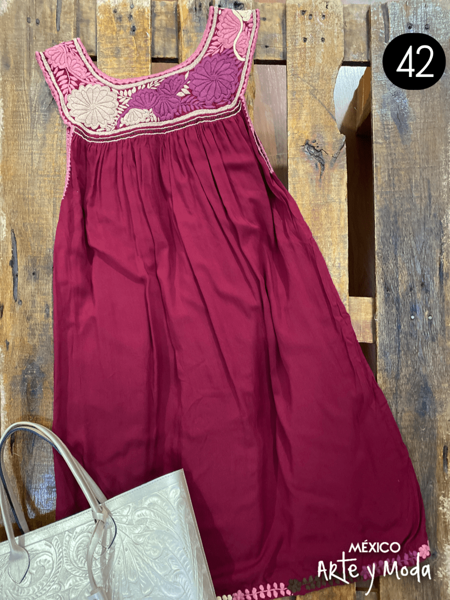 Vestido Aguacatenango Rayon - MÉXICO ARTE Y MODA - Vestido Bordado