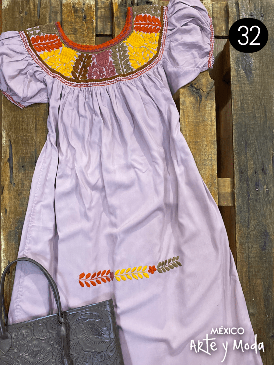 Vestido Aguacatenango Rayon - MÉXICO ARTE Y MODA - Vestido Bordado