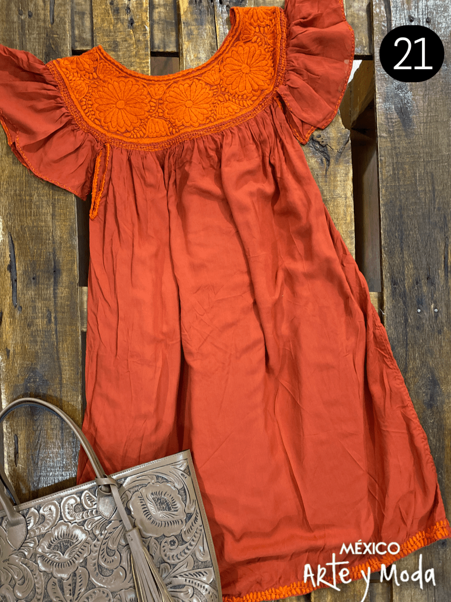 Vestido Aguacatenango Rayon - MÉXICO ARTE Y MODA - Vestido Bordado