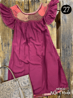 Vestido Aguacatenango Rayon - MÉXICO ARTE Y MODA - Vestido Bordado