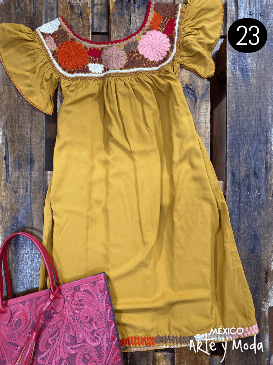 Vestido Aguacatenango Rayon - MÉXICO ARTE Y MODA - Vestido Bordado