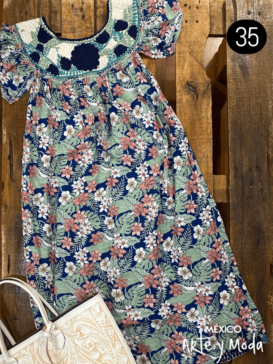 Vestido Aguacatenango Rayon - MÉXICO ARTE Y MODA - Vestido Bordado