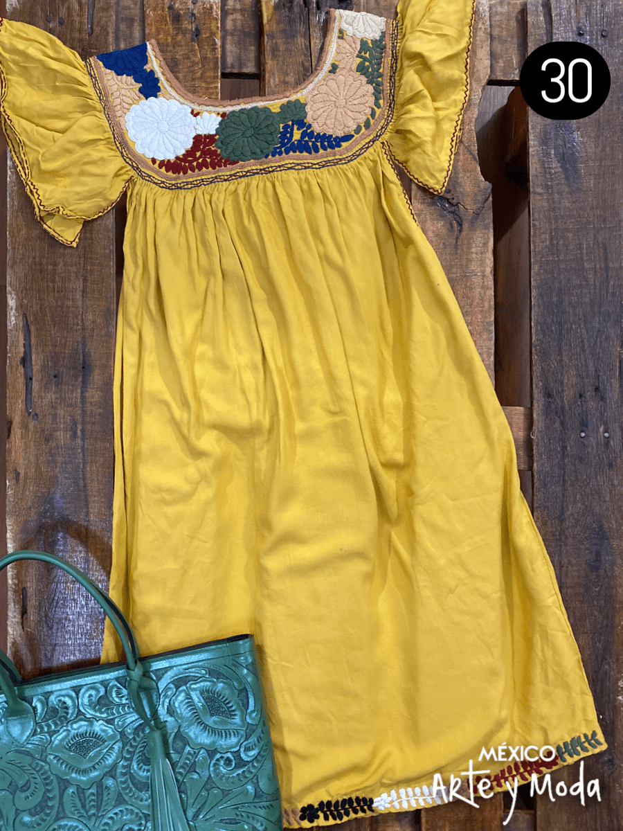 Vestido Aguacatenango Rayon - MÉXICO ARTE Y MODA - Vestido Bordado