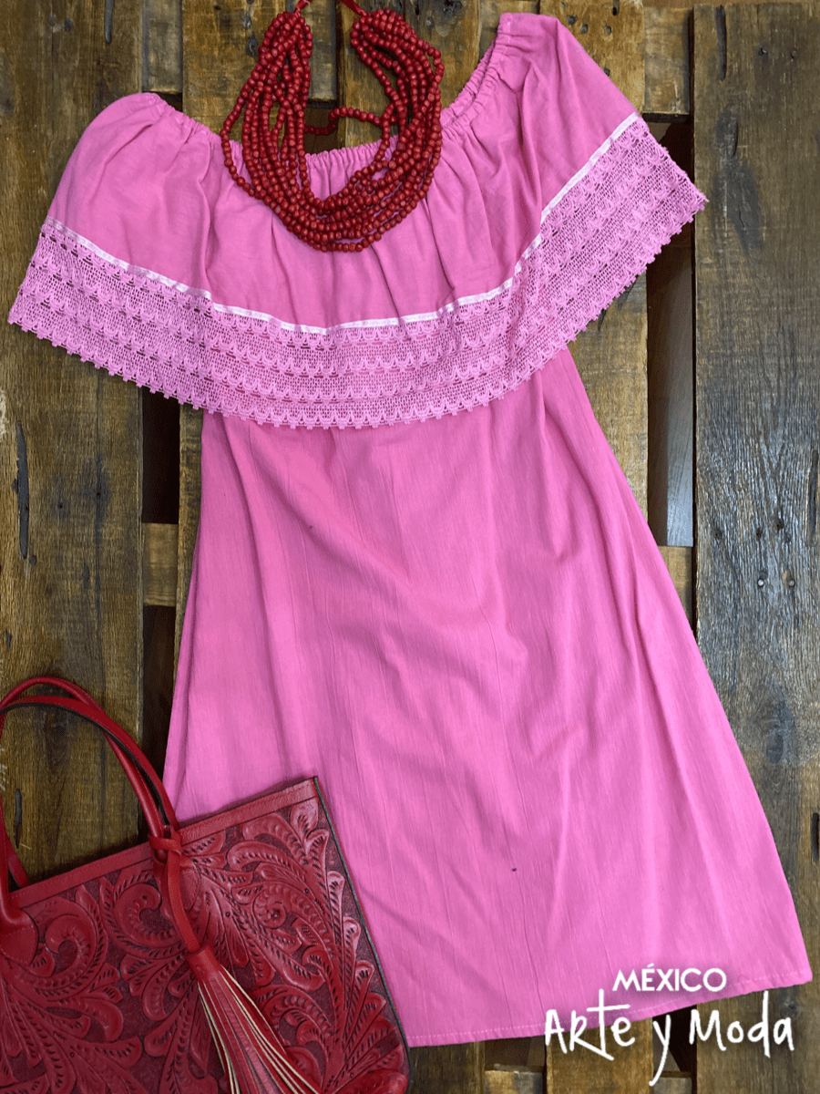 Vestido Campesino Sencillo - MÉXICO ARTE Y MODA - Vestido