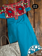 Vestido Chatina Corto - MÉXICO ARTE Y MODA - Vestido Bordado