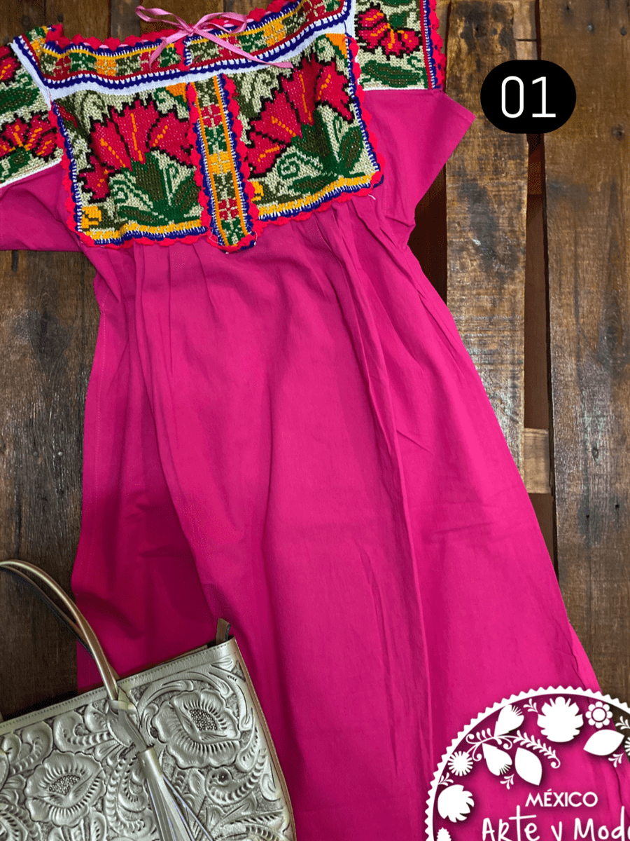 Vestido Chatina Corto - MÉXICO ARTE Y MODA - Vestido Bordado