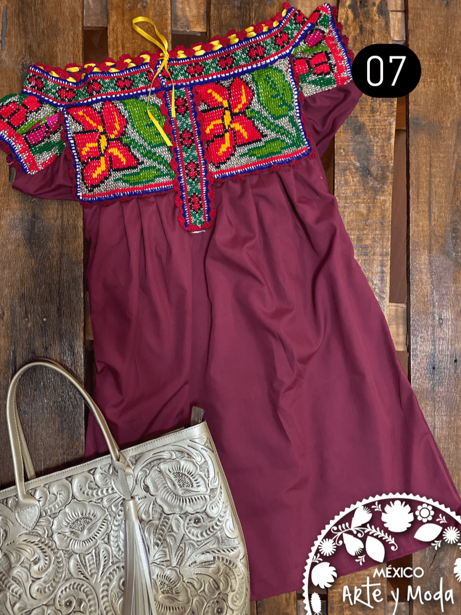Vestido Chatina Corto - MÉXICO ARTE Y MODA - Vestido Bordado