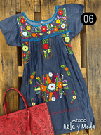 Vestido Coco Mezclilla - MÉXICO ARTE Y MODA - Vestido Bordado