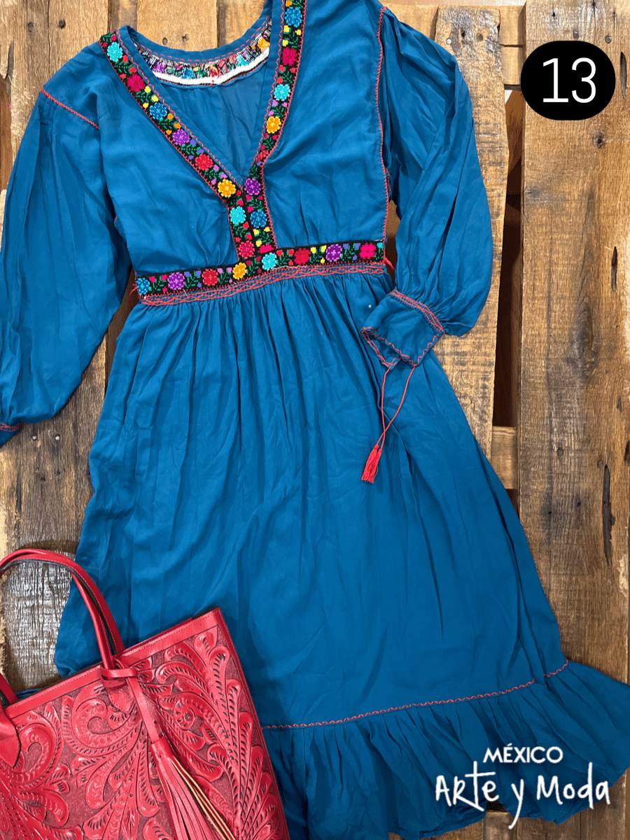 Vestido Cruz Rayon - MÉXICO ARTE Y MODA - Vestido Bordado