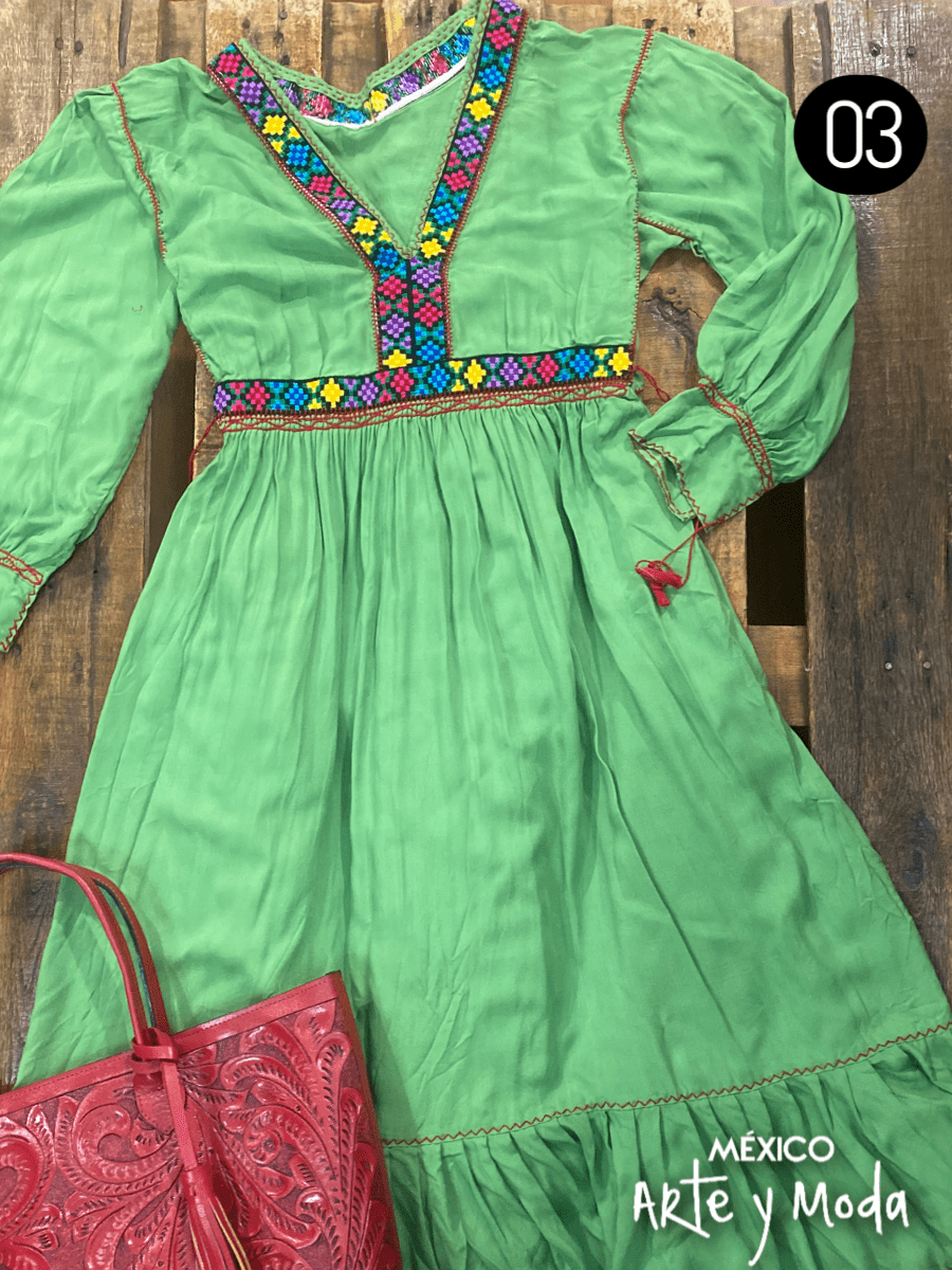 Vestido Cruz Rayon - MÉXICO ARTE Y MODA - Vestido Bordado