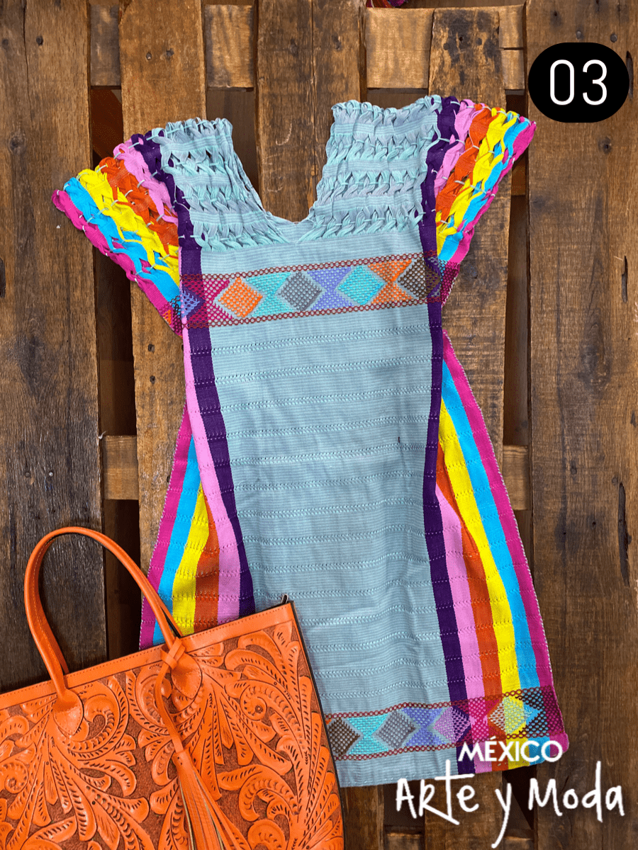 Vestido Deshilado Trenzado - MÉXICO ARTE Y MODA - Vestido Bordado