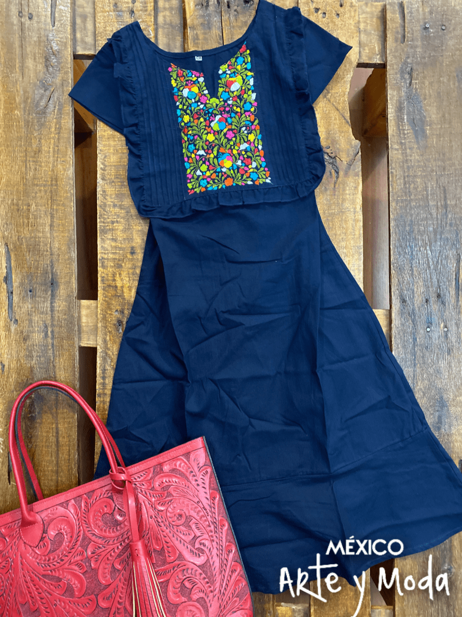 Vestido Español Sastre - MÉXICO ARTE Y MODA - Vestido Bordado