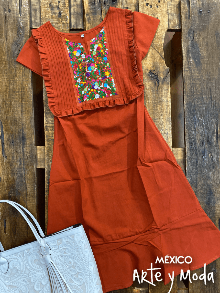 Vestido Español Sastre - MÉXICO ARTE Y MODA - Vestido Bordado