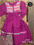 Vestido Helecho Rayon - MÉXICO ARTE Y MODA - Vestido Bordado