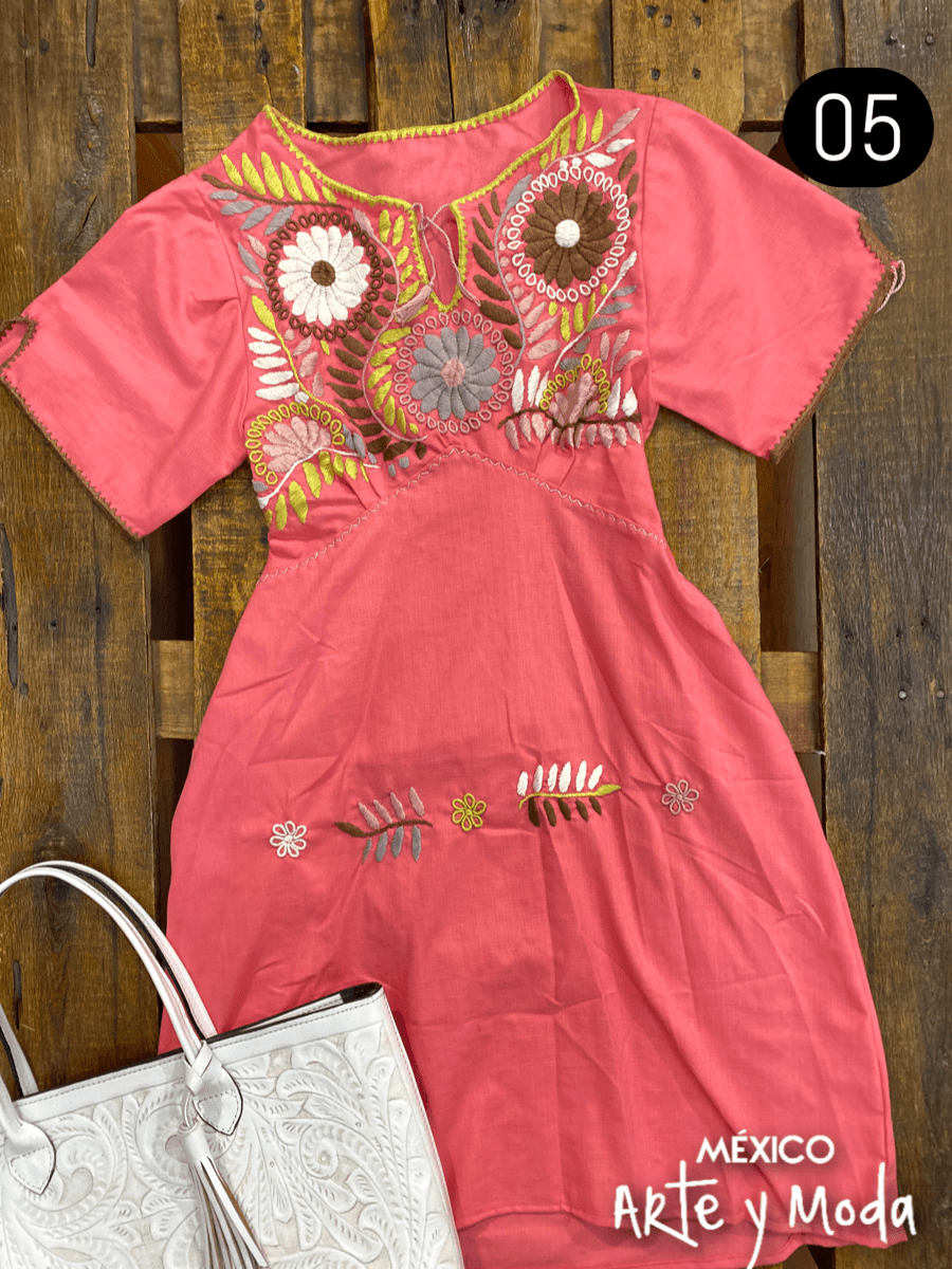 Vestido Imperio Rococo Lino - MÉXICO ARTE Y MODA - Vestido Bordado