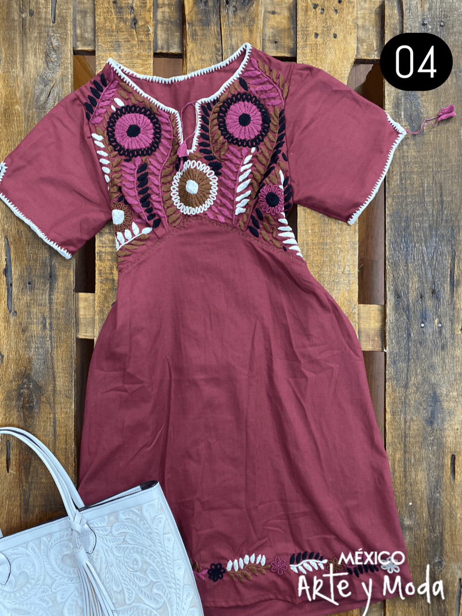 Vestido Imperio Rococo Lino - MÉXICO ARTE Y MODA - Vestido Bordado