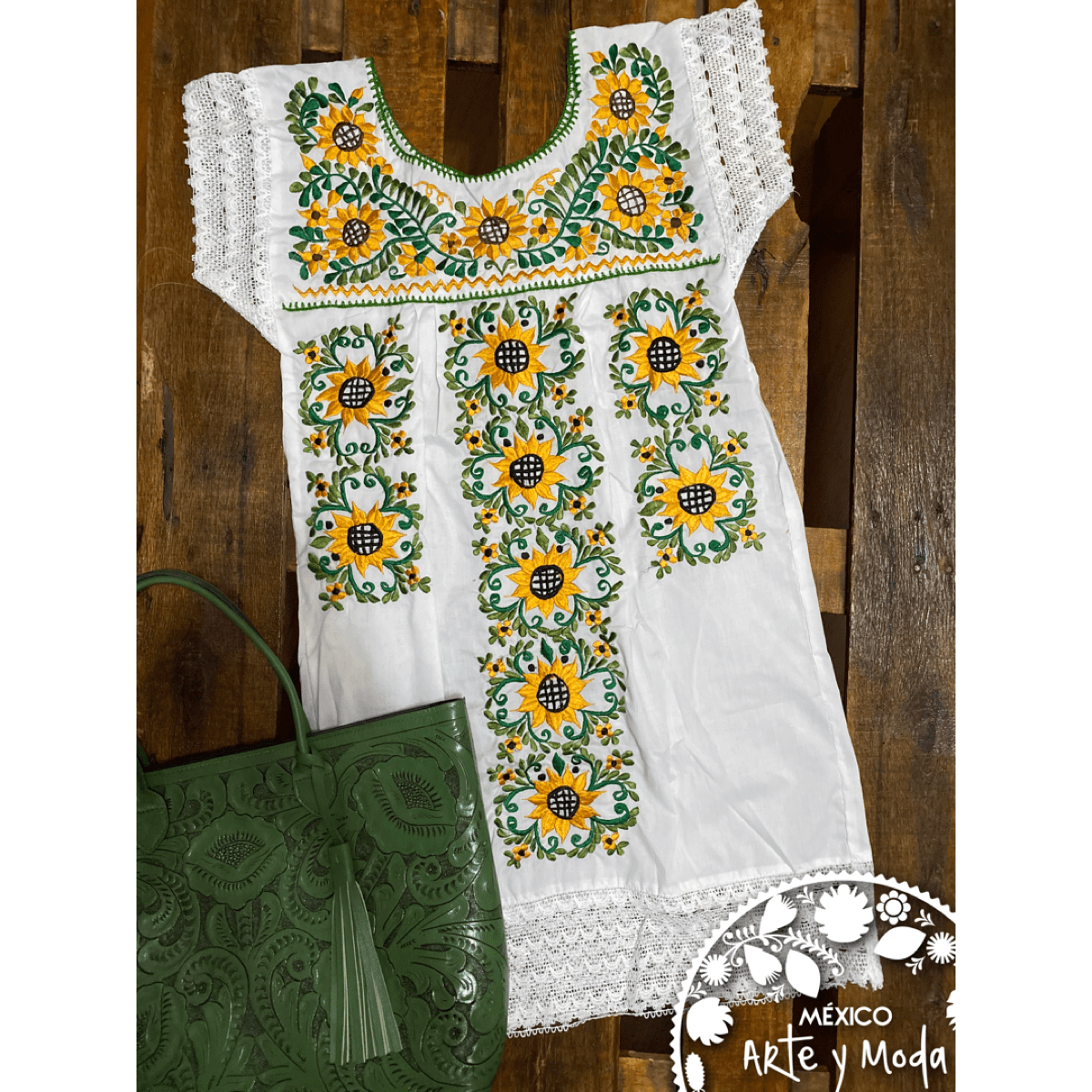 Vestido Mariachi Girasol - MÉXICO ARTE Y MODA - Vestido Bordado