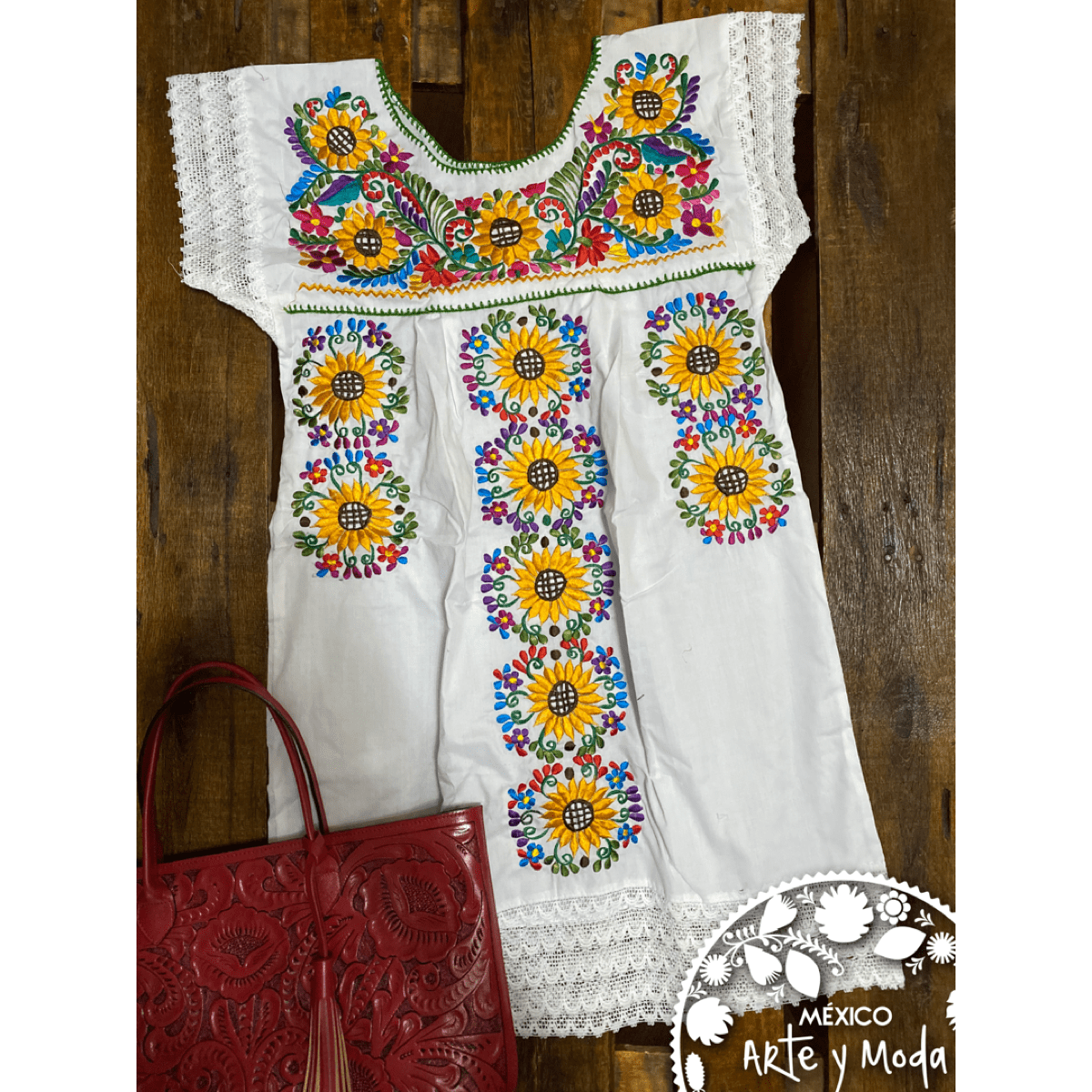 Vestido Mariachi Girasol - MÉXICO ARTE Y MODA - Vestido Bordado