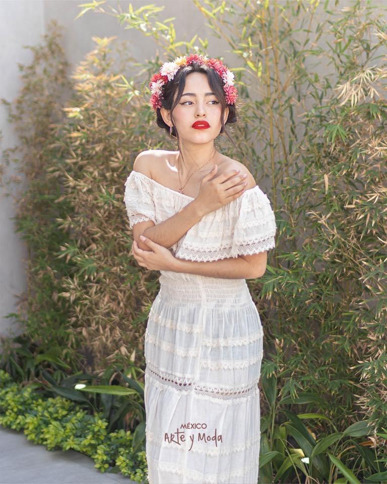 Vestido Maxi Campesino Encaje - MÉXICO ARTE Y MODA - Vestido