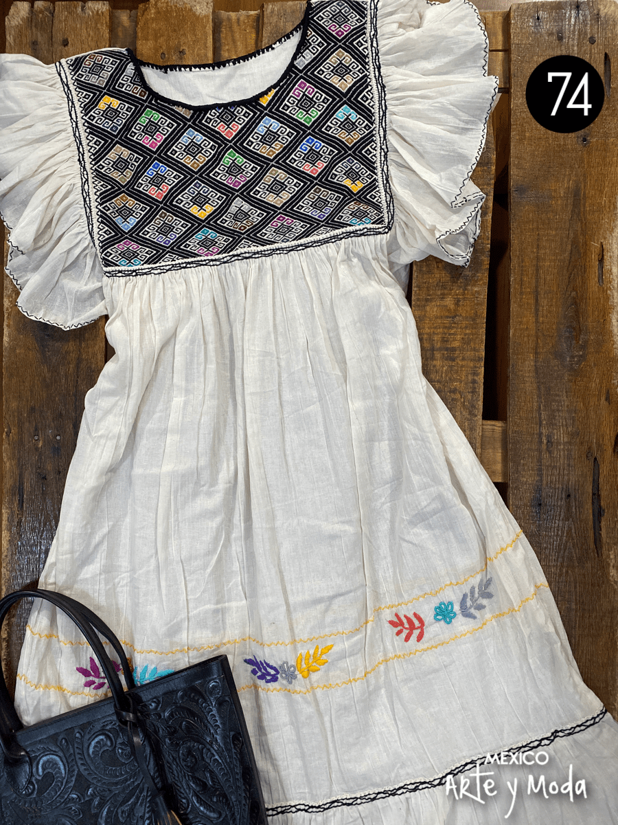 Vestido Muñeca San Andres - MÉXICO ARTE Y MODA - Vestido Bordado