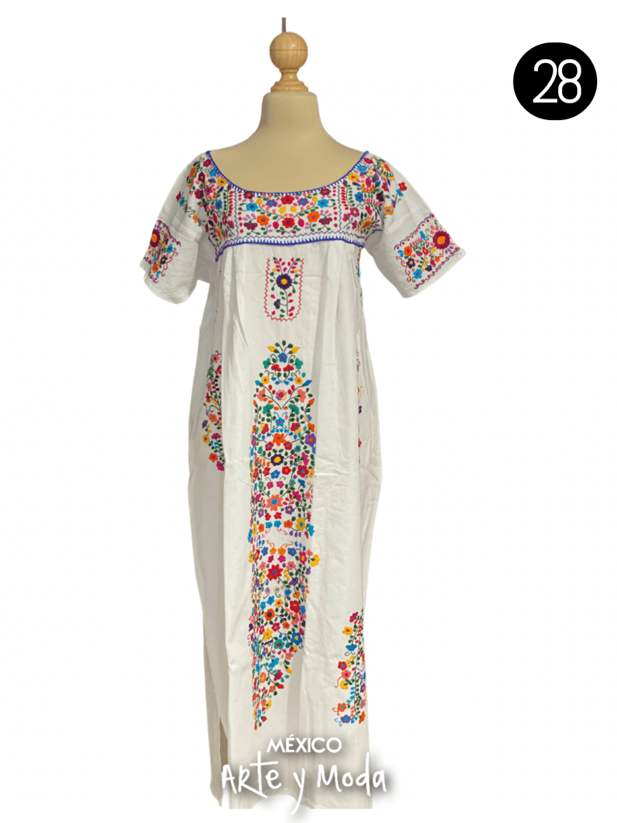 Vestido Ornamental Tehuacana - MÉXICO ARTE Y MODA - Vestido Bordado