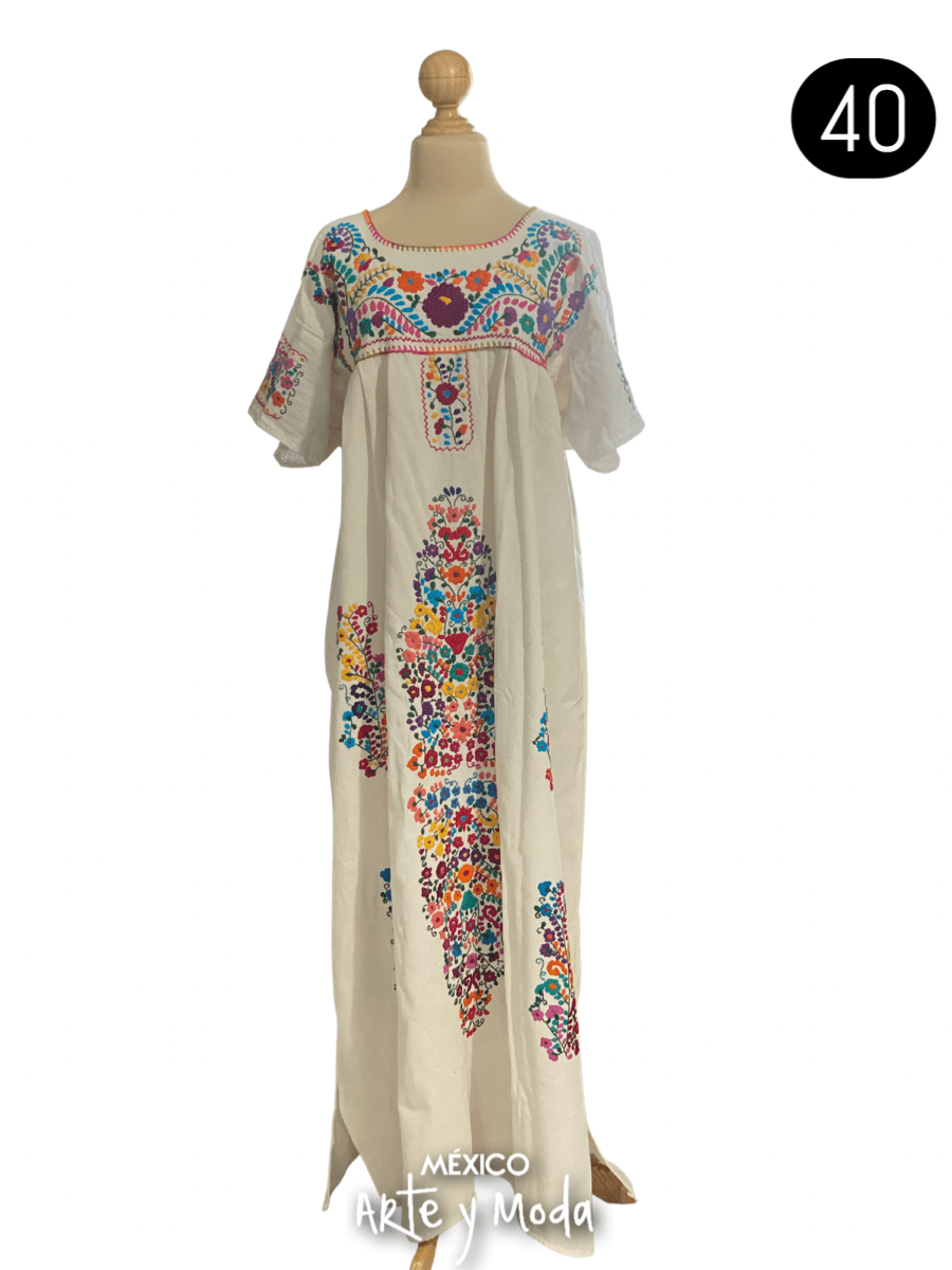 Vestido Ornamental Tehuacana - MÉXICO ARTE Y MODA - Vestido Bordado