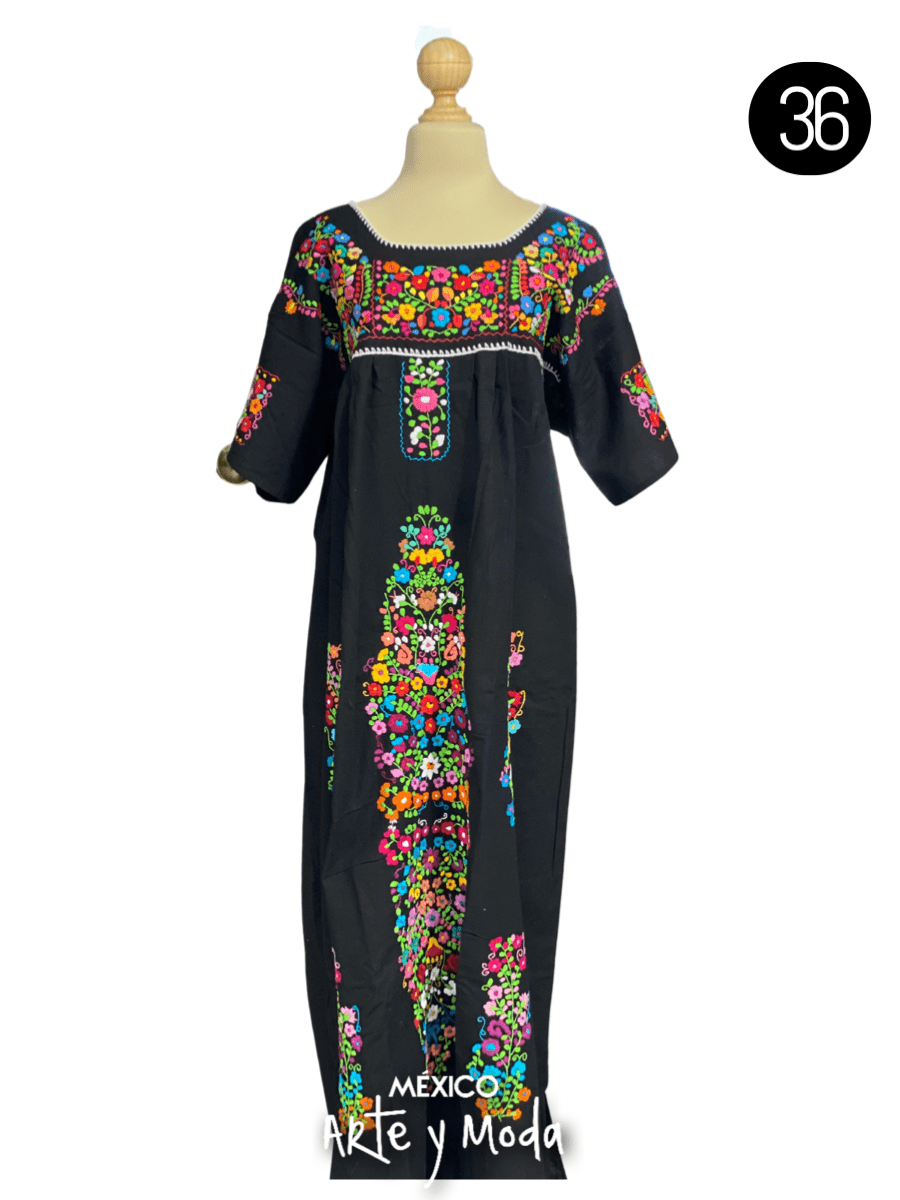 Vestido Ornamental Tehuacana - MÉXICO ARTE Y MODA - Vestido Bordado