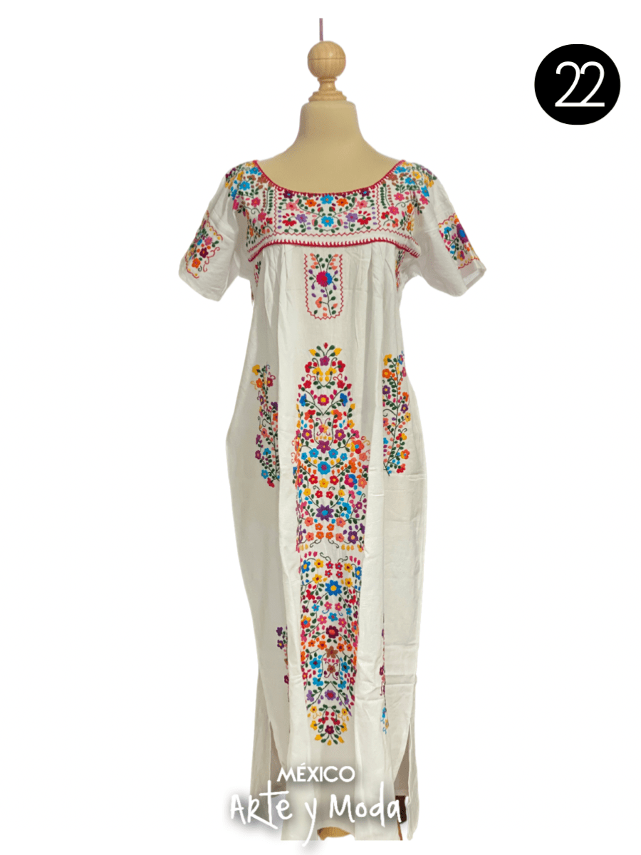 Vestido Ornamental Tehuacana - MÉXICO ARTE Y MODA - Vestido Bordado