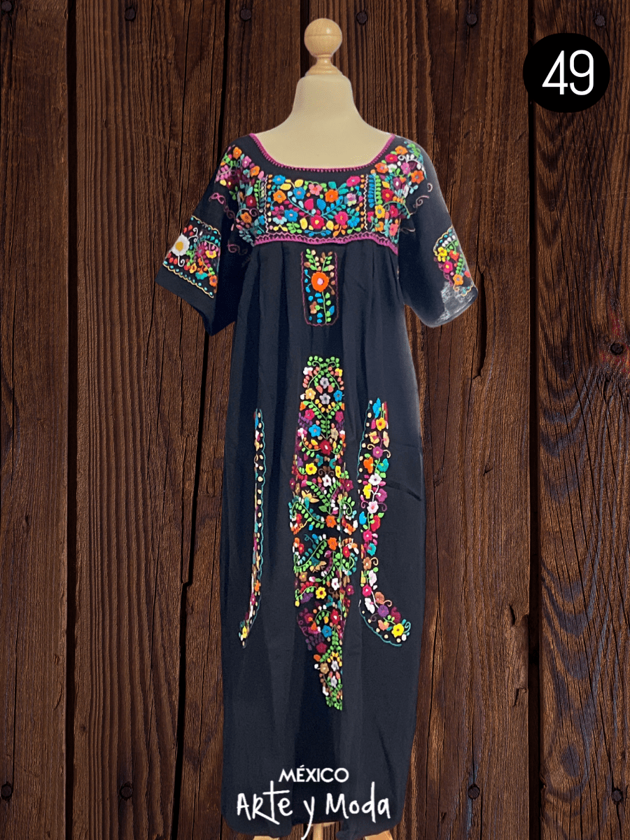 Vestido Ornamental Tehuacana - MÉXICO ARTE Y MODA - Vestido Bordado